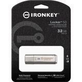 Kingston IronKey Locker+ 50 32 GB, Lápiz USB aluminio