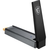 MSI AX1800 WiFi USB Adapter WLAN 1201 Mbit/s, Adaptador Wi-Fi Inalámbrico, USB, WLAN, Wi-Fi 6 (802.11ax), 1201 Mbit/s, Negro