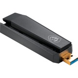 MSI AX1800 WiFi USB Adapter WLAN 1201 Mbit/s, Adaptador Wi-Fi Inalámbrico, USB, WLAN, Wi-Fi 6 (802.11ax), 1201 Mbit/s, Negro