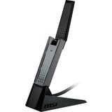 MSI AX1800 WiFi USB Adapter WLAN 1201 Mbit/s, Adaptador Wi-Fi Inalámbrico, USB, WLAN, Wi-Fi 6 (802.11ax), 1201 Mbit/s, Negro