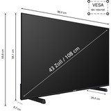 Telefunken XU43FO754S, Televisor LED negro