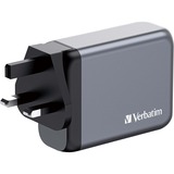 Verbatim GNC-100 Universal Negro, Gris Corriente alterna Carga rápida Interior, Cargador gris, Interior, Corriente alterna, 20 V, Negro, Gris