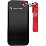 Verbatim Pocket SSD 2 TB USB Tipo C 3.2 Gen 2 (3.1 Gen 2) Negro, Rojo, Unidad de estado sólido negro/Rojo, 2 TB, USB Tipo C, 3.2 Gen 2 (3.1 Gen 2), 1000 MB/s, 10 Gbit/s, Negro, Rojo