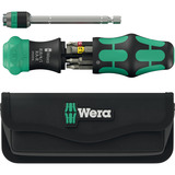 Wera Kraftform Kompakt 26 RA-R con bolsa, Conjuntos de bits negro/Verde