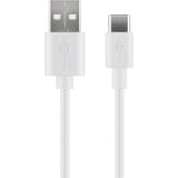 goobay 45563 cable USB 1 m USB 2.0 USB A USB C Blanco blanco, 1 m, USB A, USB C, USB 2.0, 480 Mbit/s, Blanco