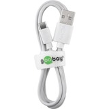 goobay 45563 cable USB 1 m USB 2.0 USB A USB C Blanco blanco, 1 m, USB A, USB C, USB 2.0, 480 Mbit/s, Blanco