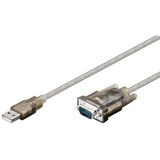 goobay USB - RS-232, OHL cable de serie 1,5 m USB tipo A DB-9 transparente, OHL, 1,5 m, USB tipo A, DB-9, Macho, Macho, RoHS