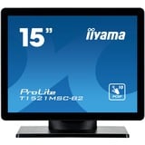 iiyama ProLite T1521MSC-B2 pantalla para PC 38,1 cm (15") 1024 x 768 Pixeles XGA LED Pantalla táctil Mesa Negro, Monitor LED negro (mate), 38,1 cm (15"), 1024 x 768 Pixeles, XGA, LED, 8 ms, Negro