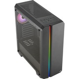 Aerocool GENESISV2BK Caja PC ATX Panel Frontal LED ARGB Ventilador ARGB 12cm Negro, Cajas de torre negro, PC, Negro, ATX, micro ATX, Mini-ITX, ABS, SPCC, 15,5 cm, 38 cm