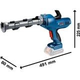 Bosch GCG 18V-310 Pistola de calafateo de cartuchos, Pistola de cartuchos azul/Negro, Pistola de calafateo de cartuchos, Azul, Gris, 310 ml, 356 kg, 80 mm, 491 mm