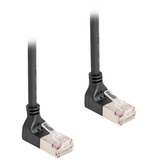 DeLOCK Cable de parche RJ-45 Cat.6a S/FTP, Slim 90° angular negro