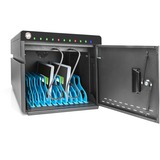 Digitus Armario de carga de escritorio móvil, 10 estaciones de carga, para tablets hasta 14", Estación de carga negro