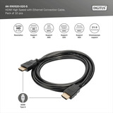 Digitus Cable HDMI de alta velocidad con Ethernet, paquete de 10 negro