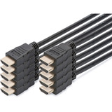Digitus Cable HDMI de alta velocidad con Ethernet, paquete de 10 negro