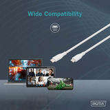 Digitus Cable de conexión USB 2.0 de silicona USB-C > USB-C blanco