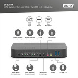 Digitus Conmutador KVM HDMI 2x1, Switch KVM negro
