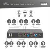 Digitus Conmutador KVM HDMI 2x1, Switch KVM negro