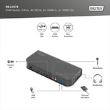 Digitus Conmutador KVM HDMI 2x1, Switch KVM negro