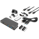 Digitus Conmutador KVM HDMI 2x1, Switch KVM negro