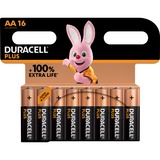 Duracell Plus 100 Batería de un solo uso AA Alcalino Batería de un solo uso, AA, Alcalino, 1,5 V, 16 pieza(s), Multicolor