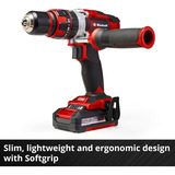 EINHELL Taladro atornillador percutor a batería Power X-Change TE-CD 18/48 Li, 18Volt, Martillo atornillador negro