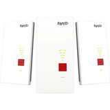 FRITZ! Conjunto de malla 2700 paquete de 3, Repetidor blanco/Gris, Repeater 2700, Repetidor de red, 125 Mbit/s, Wifi, Ethernet, Blanco