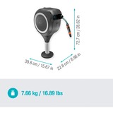 GARDENA Caja enrolladora para terraza RollUp S, 15 metros, Soporte para manguera gris/blanco