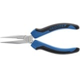 GEDORE Alicates planos redondos con corte, 160 mm, Pinza azul/Negro