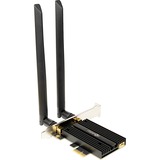 Inter-Tech DMG-36 Interno WLAN / Bluetooth 5400 Mbit/s, Adaptador Wi-Fi Interno, Inalámbrico, PCI Express, WLAN / Bluetooth, 5400 Mbit/s, Negro, Plata