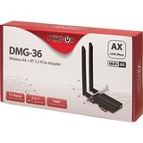Inter-Tech DMG-36 Interno WLAN / Bluetooth 5400 Mbit/s, Adaptador Wi-Fi Interno, Inalámbrico, PCI Express, WLAN / Bluetooth, 5400 Mbit/s, Negro, Plata