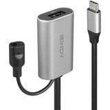 Lindy 43270 cable USB 5 m USB 3.2 Gen 1 (3.1 Gen 1) USB C USB A Plata, Cable alargador negro, 5 m, USB C, USB A, USB 3.2 Gen 1 (3.1 Gen 1), Plata