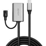 Lindy 43270 cable USB 5 m USB 3.2 Gen 1 (3.1 Gen 1) USB C USB A Plata, Cable alargador negro, 5 m, USB C, USB A, USB 3.2 Gen 1 (3.1 Gen 1), Plata