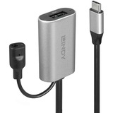 Lindy 43270 cable USB USB 3.2 Gen 1 (3.1 Gen 1) 5 m USB C USB A Plata, Cable alargador negro, 5 m, USB C, USB A, USB 3.2 Gen 1 (3.1 Gen 1), Plata