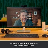 Logitech BRIO STREAM cámara web 4096 x 21060 Pixeles USB 3.2 Gen 1 (3.1 Gen 1) Negro, Webcam negro, 4096 x 21060 Pixeles, 60 pps, 1080p, USB 3.2 Gen 1 (3.1 Gen 1), Negro, Recortar