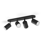 Philips Hue White & Color Ambiance Fugato foco 4 piezas, Luz de LED negro