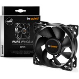 be quiet! Pure Wings 2 Carcasa del ordenador Ventilador 8 cm Negro negro, Ventilador, 8 cm, 1900 RPM, 19,2 dB, 26,3 cfm, 44,45 m³/h