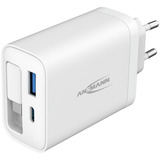 Ansmann Home Charger 230PD con cable / 3 A / 30 W / 2 puertos, Cargador blanco