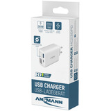 Ansmann Home Charger 230PD con cable / 3 A / 30 W / 2 puertos, Cargador blanco