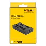 DeLOCK 64128 hub de interfaz Negro negro, Negro, Plástico, 0,5 m, 90 mm, 48 mm, 16 mm