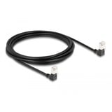 DeLOCK Cable de parche RJ-45 Cat.6a S/FTP, Slim 90° angular negro