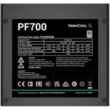 DeepCool PF700 unidad de fuente de alimentación 700 W 20+4 pin ATX ATX Negro, Fuente de alimentación de PC negro, 700 W, 220 - 240 V, 50 Hz, 100 W, 696 W, 100 W