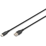Digitus Cable de conexión de silicona USB 2.0 USB-A > USB-C negro