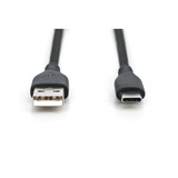 Digitus Cable de conexión de silicona USB 2.0 USB-A > USB-C negro