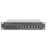 Digitus Conmutador Gigabit de 8 puertos, 10 pulgadas, Interruptor/Conmutador 10 pulgadas, No administrado, Gigabit Ethernet (10/100/1000), Bidireccional completo (Full duplex), Montaje en rack