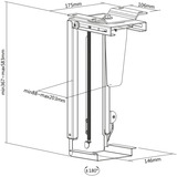 Digitus Soporte universal para PC para montaje en escritorio con bloqueo fácil negro