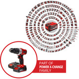 EINHELL Taladro atornillador de impacto Power X-Change TE-CD 18/2 Li-i +64, 18 Voltios, Martillo atornillador rojo/Negro