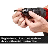 EINHELL Taladro atornillador de impacto Power X-Change TE-CD 18/2 Li-i +64, 18 Voltios, Martillo atornillador rojo/Negro