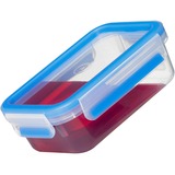 Emsa CLIP & CLOSE Rectangular Caja 0,55 L Azul, Transparente 3 pieza(s) transparente/Azul, Caja, Rectangular, 0,55 L, Azul, Transparente, Elastómero termoplástico (TPE), Alemania
