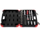 GEDORE R69003024 set de conectores y conector, Llave de tubo rojo/Negro, 85 mm