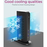 ICY BOX IB-DK2252AC Alámbrico USB 3.2 Gen 1 (3.1 Gen 1) Type-C Negro, Estación de acoplamiento negro, Alámbrico, USB 3.2 Gen 1 (3.1 Gen 1) Type-C, 10,100,1000 Mbit/s, Negro, 5 Gbit/s, 4K Ultra HD